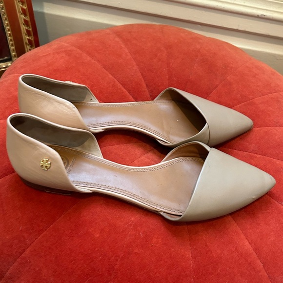 Tory Burch nude leather d’orsay pointy toe flats shoes 10.5 - Picture 8 of 10